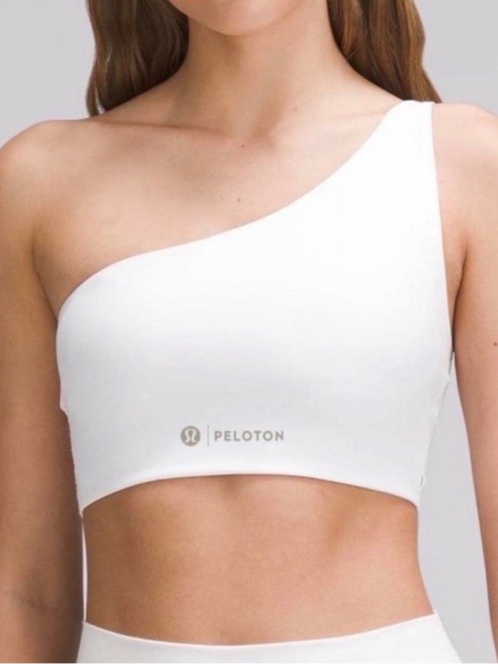 NWT Lululemon x Peloton White Flexible Fit One-Shoulder Sports Bra L/XL